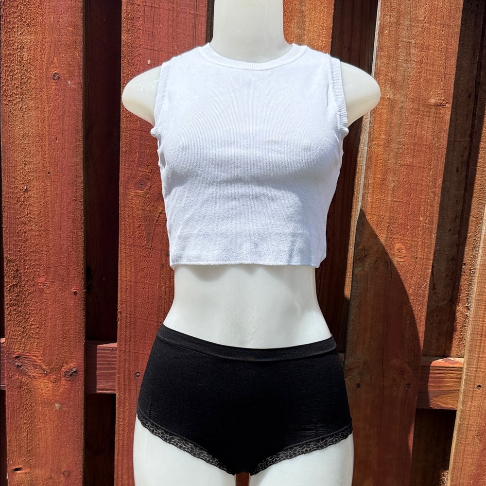 Zara Knit White Crop Top Size S